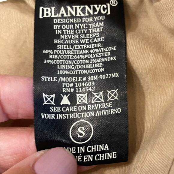 Blank NYC Womens Tan Drape Moto Jacket Asymmetrical Zip Biker Size SMALL - Picture 6 of 10